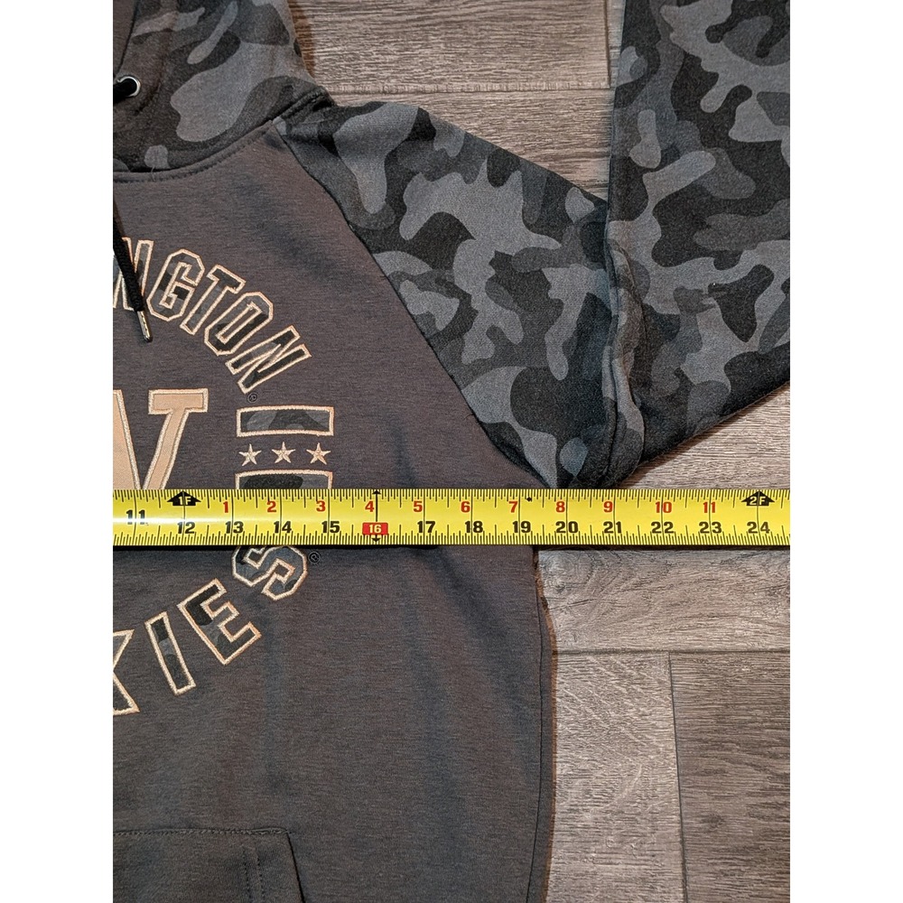 Colosseum Washington Huskies Hoodie Mens Small Grey Camo Raglan Pullover Fleece - Picture 5 of 8